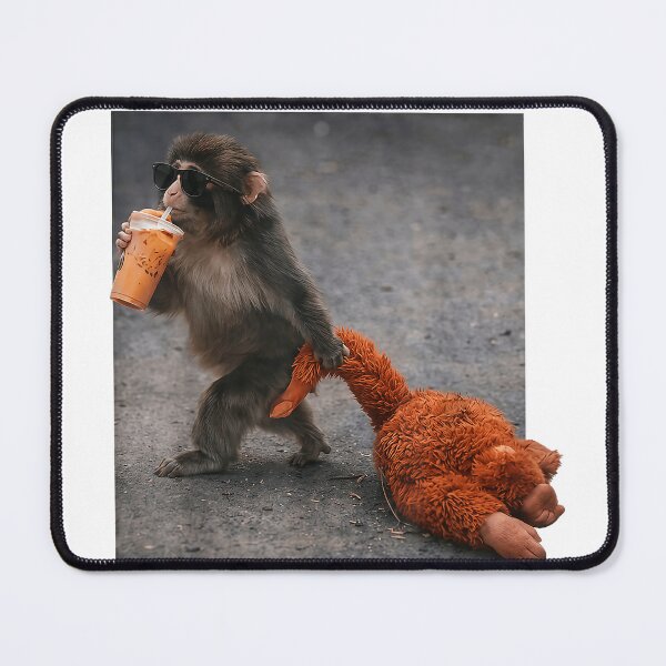 Item preview, Retro Baby Monkey Punch Drinking Iced Coffee T-Shirt designed and sold by DArtfulStudio.