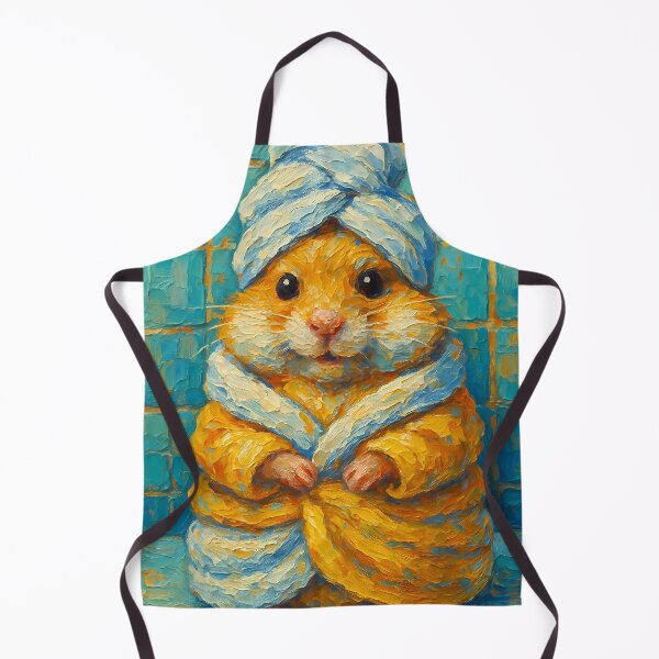 Item preview, Abstract Painting of Hamster Spa Day | Whimsical Cute Hamster Illustration | Colorful Modern Self-Care Animal Wall Art Print designed and sold by PaintedPixels01.