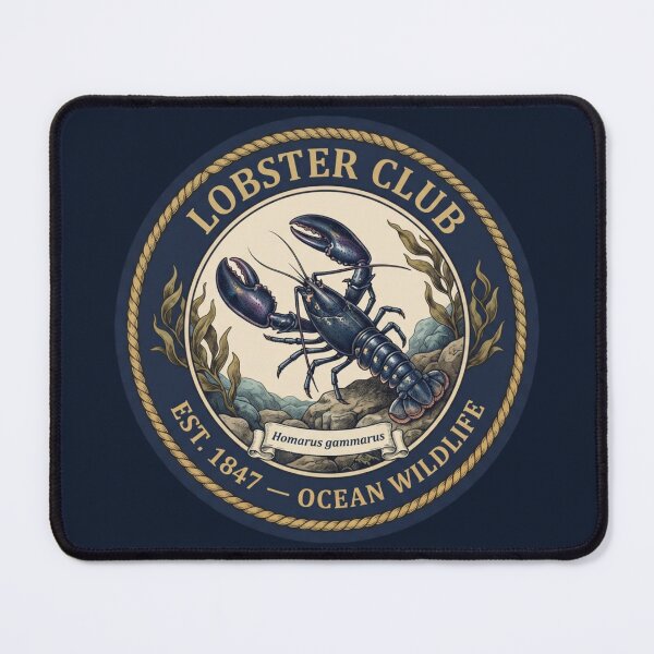 Item preview, Lobster Club Vintage Badge Ocean Wildlife Art designed and sold by CalmCapy Co.