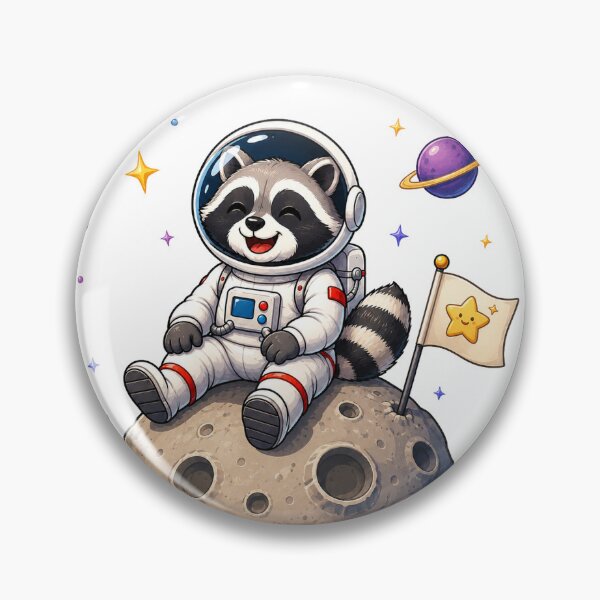 Item preview, Cute Space Raccoon designed and sold by moodoodle.design.