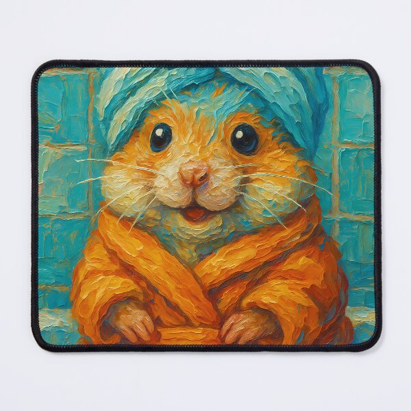 Item preview, Abstract Painting of Hamster Spa Day | Whimsical Cute Hamster Illustration | Colorful Modern Self-Care Animal Wall Art Print designed and sold by PaintedPixels01.