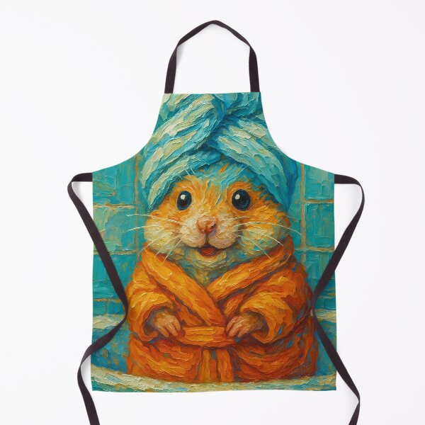 Item preview, Abstract Painting of Hamster Spa Day | Whimsical Cute Hamster Illustration | Colorful Modern Self-Care Animal Wall Art Print designed and sold by PaintedPixels01.