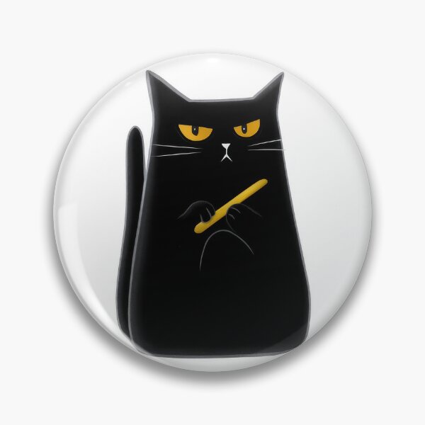 Item preview, Grumpy Black Cat with Paintbrush Cute Illustration designed and sold by سله أرت.