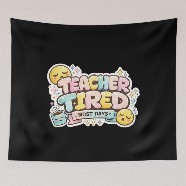Item preview, Teacher Tired (Most Days) Sticker | Funny Teacher Sticker For Laptops, Water Bottles & Teacher Gifts designed and sold by FestivityFinds.
