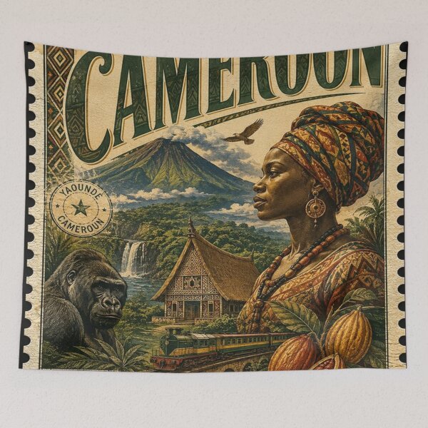 Item preview, Travel Cameron Vintage Stamp designed and sold by ernestbullone.