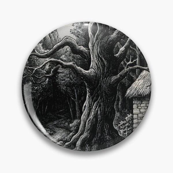 Item preview, Dark Fantasy Cottage and Castle Ink drawing Art  designed and sold by Prabhsfashion13.