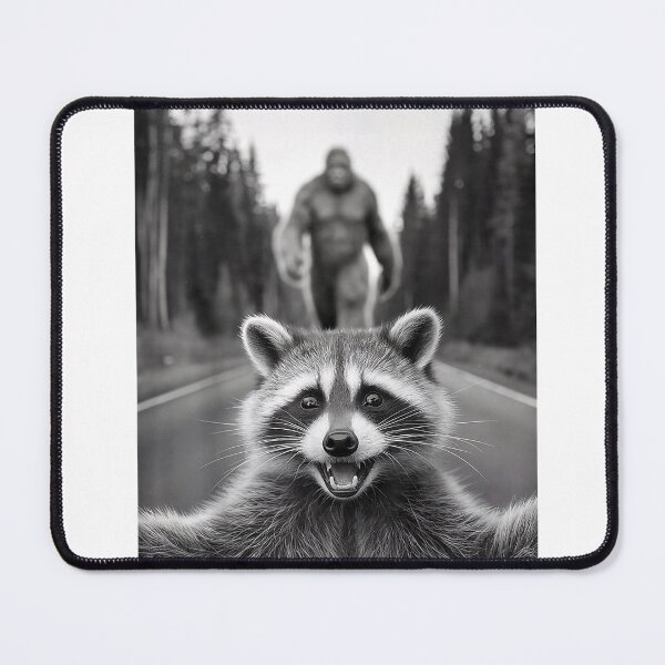 Item preview, Scared Raccoon Selfie with Sasquatch Bigfoot, Funny Raccoon T-Shirt designed and sold by KTY-NUSS.