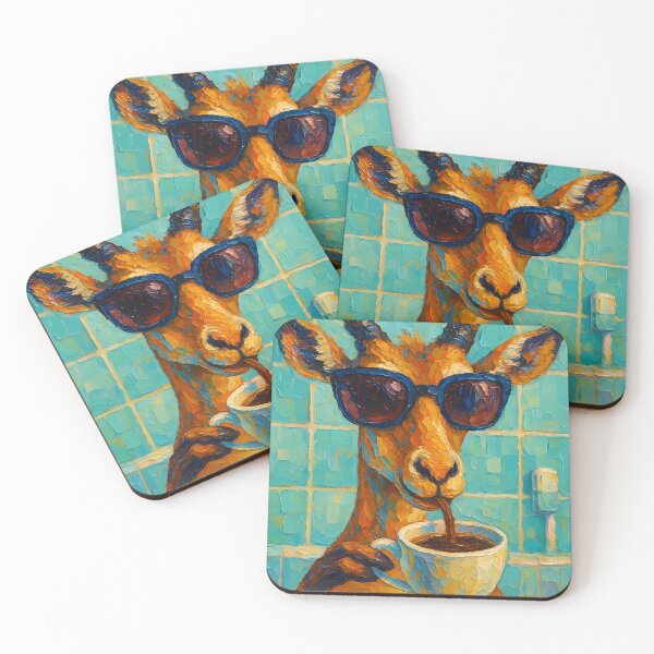 Item preview, Abstract Painting of Sunglasses Antelope Surprise | Whimsical Cool Antelope Illustration | Colorful Modern Safari Animal Wall Art Print designed and sold by PaintedPixels01.