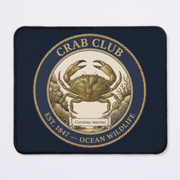 Item preview, Crab Club Vintage Badge Ocean Wildlife Art designed and sold by CalmCapy Co.