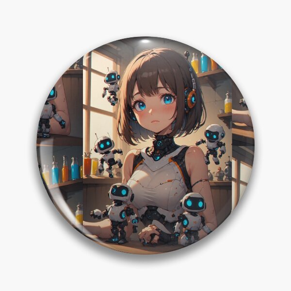 Item preview, Android girl and robots in a kitchen designed and sold by ArtsJulian.