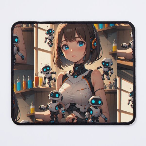Item preview, Android girl and robots in a kitchen designed and sold by ArtsJulian.