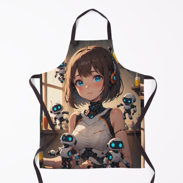 Item preview, Android girl and robots in a kitchen designed and sold by ArtsJulian.