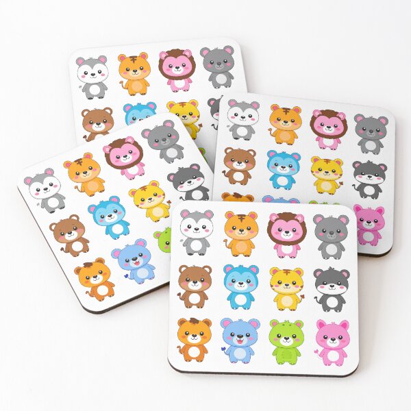 Item preview, Cute cartoon animals, colorful patterns designed and sold by VladaV.