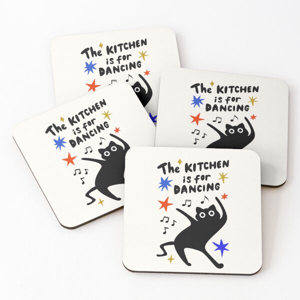 Item preview, Kitchen is for Dancing - feat. Claws the Music Loving Black Cat designed and sold by TheLoveShop.
