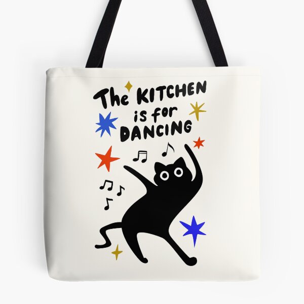 Item preview, Kitchen is for Dancing - feat. Claws the Music Loving Black Cat designed and sold by TheLoveShop.