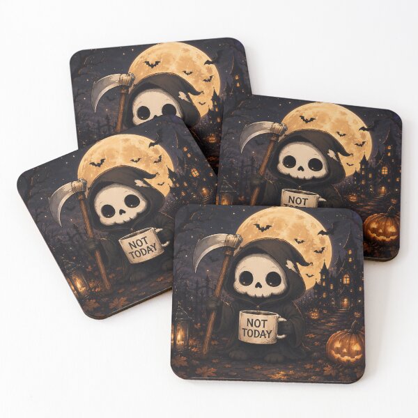 Item preview, Cute Grim Reaper Not Today Coffee designed and sold by Soluna Studio.