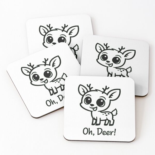 Item preview, Cute Bambi Deer Oh Deer Funny Pun Cartoon designed and sold by Stick It Wear It.