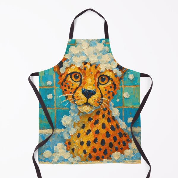 Item preview, Abstract Painting of Whimsical Foamy Cheetah | Cute Playful Cheetah Illustration | Colorful Modern Bathroom Animal Wall Art Print designed and sold by PaintedPixels01.
