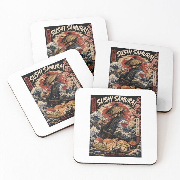 Item preview, Cute Samurai Japanese Food Character designed and sold by オルフェドリーム.