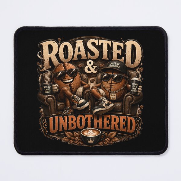 Item preview, Roasted And Unbothered Funny Coffee Quote designed and sold by pradeepvisuals.