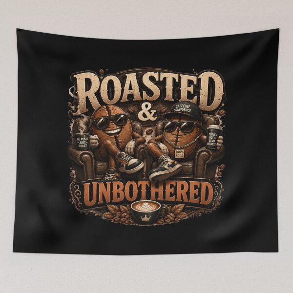 Item preview, Roasted And Unbothered Funny Coffee Quote designed and sold by pradeepvisuals.