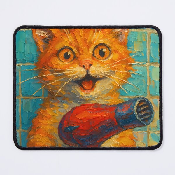 Item preview, Abstract Painting of Singing Cat Serenade | Whimsical Cute Cat Illustration | Colorful Modern Pet Animal Wall Art Print designed and sold by PaintedPixels01.