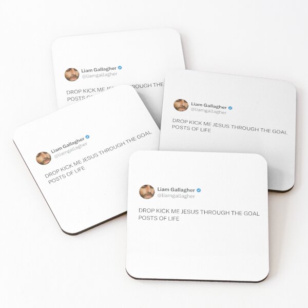 Item preview, LIAM GALLAGHER “DROP KICK ME JESUS” TWEET designed and sold by WallopFam.