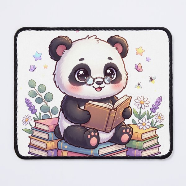 Item preview, Cute Panda Reading Book  Kawaii Book Lover Panda Sticker  Cozy Library T-Shirt designed and sold by Him0227.
