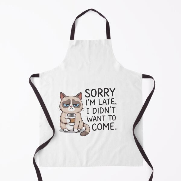 Item preview, Sorry I'm Late, I Didn't Want to Come - Grumpy Cat Coffee Funny Quote designed and sold by mackartist.