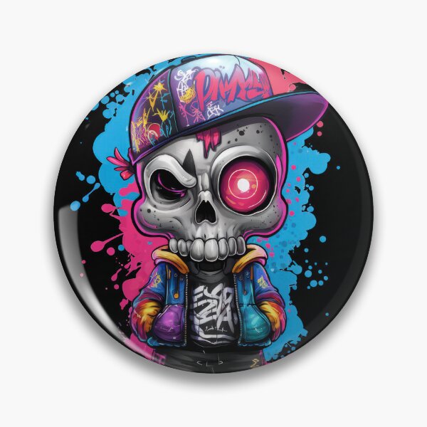 Item preview, Cool Graffiti Urban Skull Art with Neon Colors designed and sold by markymaarty.