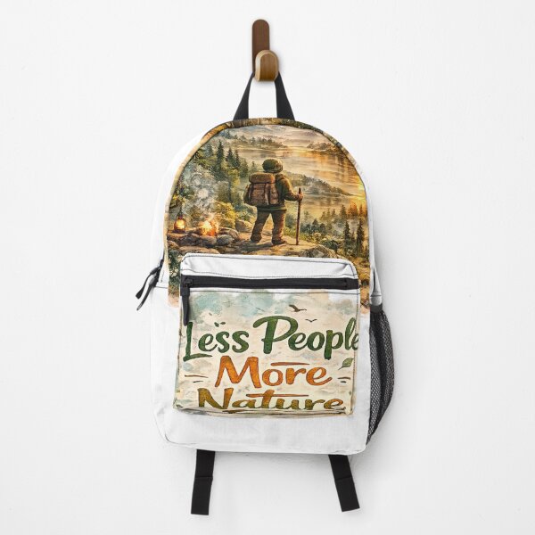 Item preview, Less People More Nature | Outdoor Adventure Nature Sticker designed and sold by Genzfirevibes.