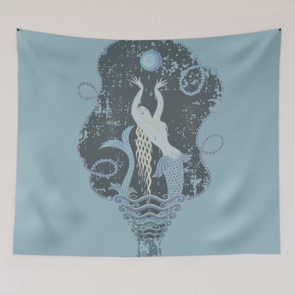 Item preview, Mermaid Goddess Art nouveau aged worn designed and sold by BlueLineLAX.