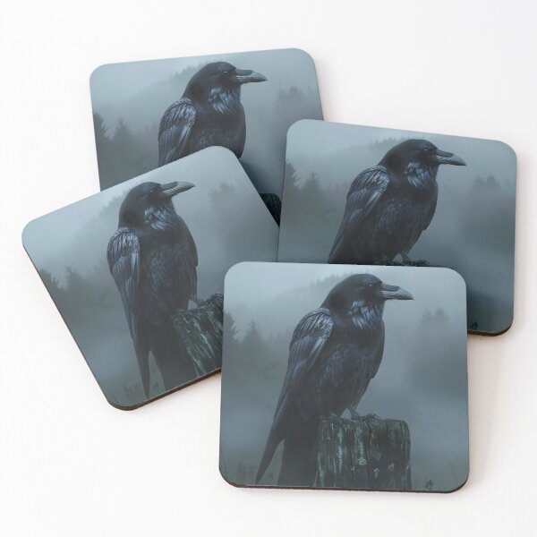 Item preview, Raven Perched on Fence Post, Wildlife designed and sold by GuildedWordGraphics.