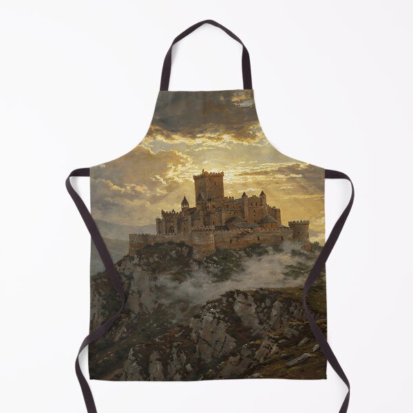 Item preview, Majestic Medieval Castle at Golden Sunset Fantasy Landscape | Epic Fortress on Mountain Cliff designed and sold by cr6zym1nd.