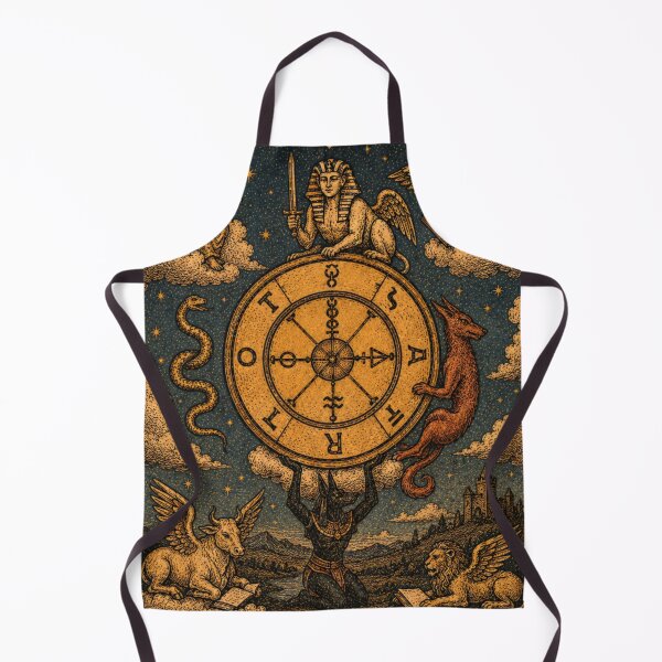Item preview, Wheel of Fortune Tarot Card - Vintage Mystical Divination Art designed and sold by ArcanaAbsolute.