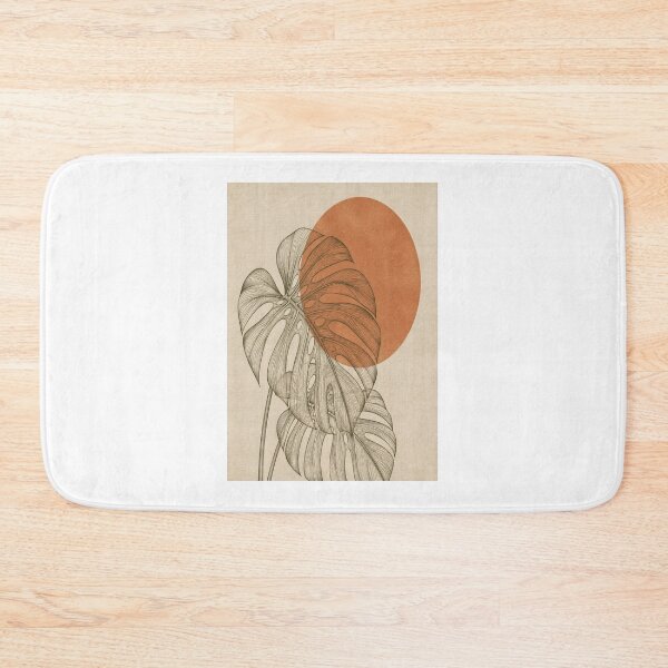 Item preview, Boho Chic Fine Line Art Monstera Leaf Terracotta Sun Poster designed and sold by Gameshalah's Designs Hub.