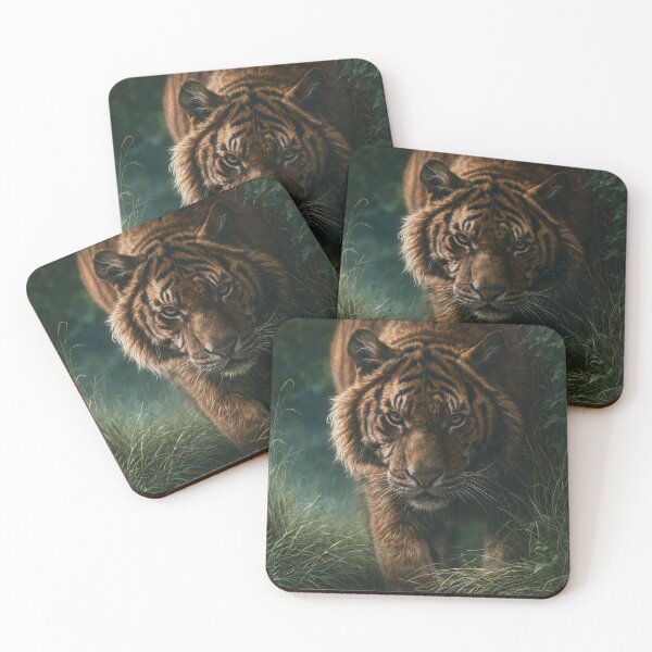 Item preview, Tiger Walking Through Jungle Grass, Wildlife designed and sold by GuildedWordGraphics.