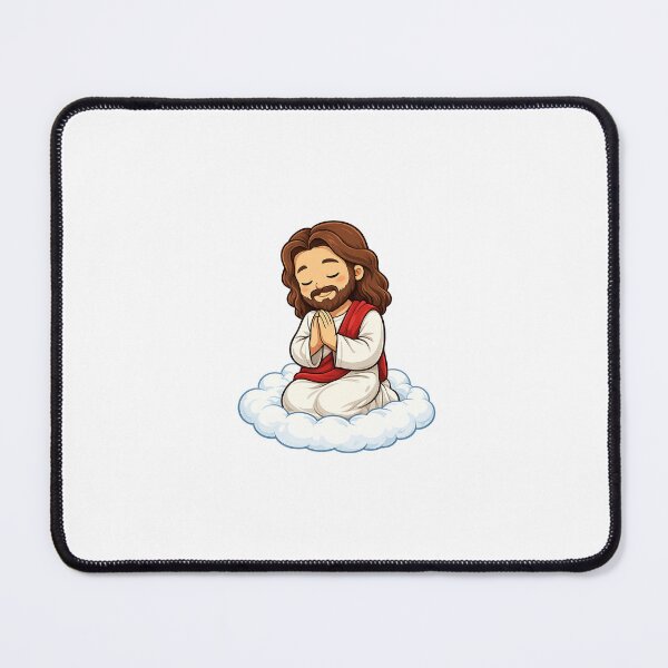 Item preview, Cute Cartoon Jesus Praying on a Cloud Sticker designed and sold by Daughter of Grace .