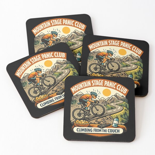 Item preview, Mountain Stage Panic Club - Funny Cycling Fan Couch Coach designed and sold by Concrete Coffee Studio.