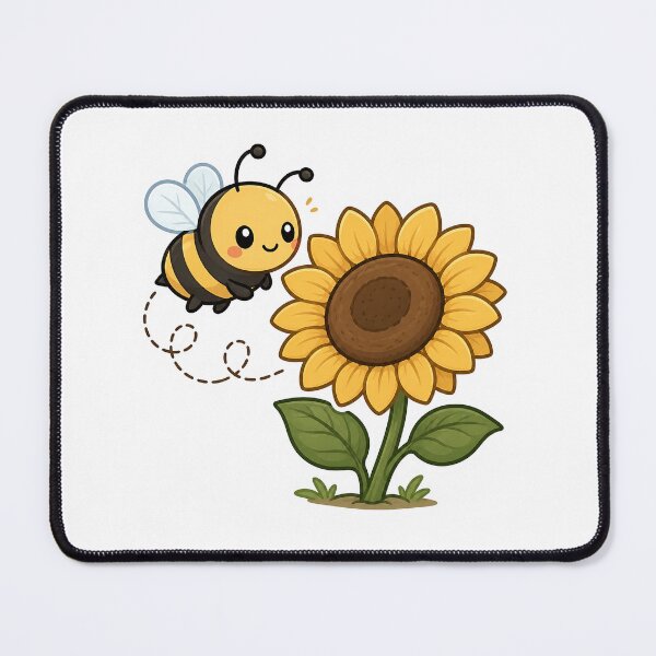 Item preview, Cute Bee Flying Around Sunflower | Kawaii Sticker designed and sold by PawsGiggles.