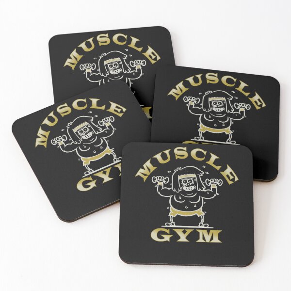 Item preview, Muscle Man Gym Character Lifting Dumbbells Line designed and sold by Jalil07.