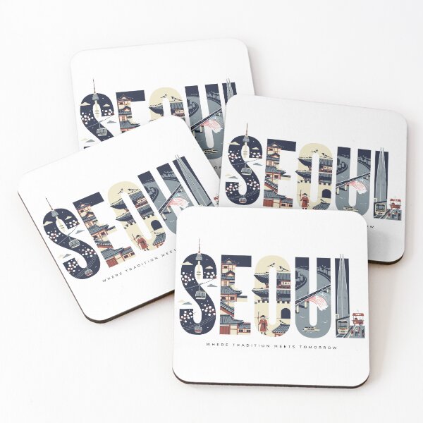 Item preview, Seoul Where Tradition Meets Tomorrow – Korean Culture Typography Design designed and sold by SonglyMusic.