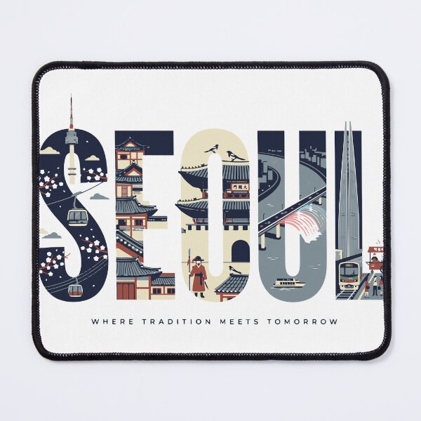 Item preview, Seoul Where Tradition Meets Tomorrow – Korean Culture Typography Design designed and sold by SonglyMusic.