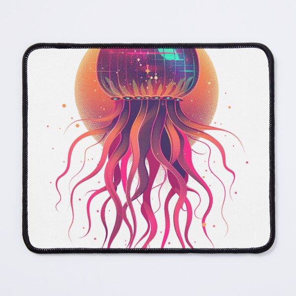Item preview, Neon Disco Jellyfish - Retro Synthwave Ocean Art designed and sold by VectorForge.