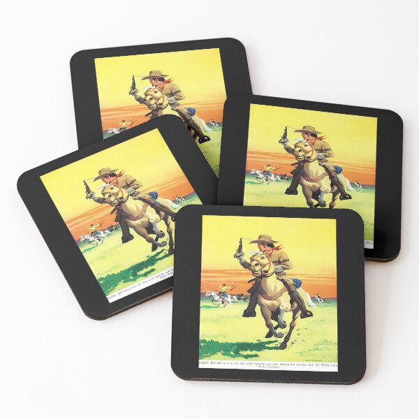 Item preview, Western Illustration Of Cowboy On Horse Firing Pistol designed and sold by AnimalAndMeme.