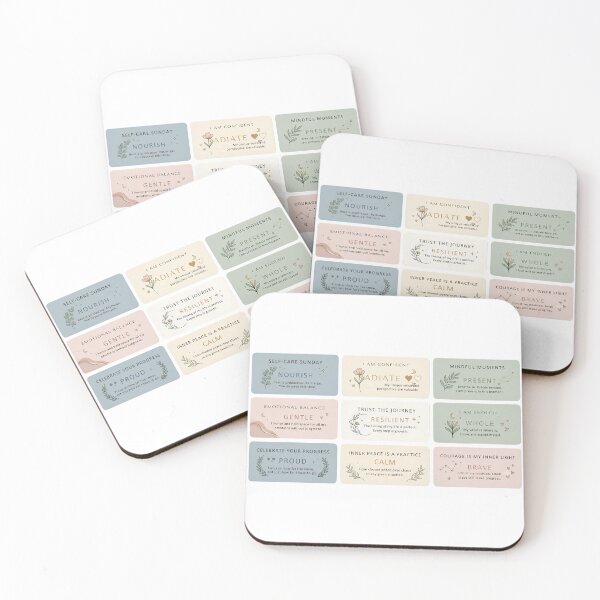 Item preview, Boho Pastel Calming Affirmation Cards  designed and sold by VastOfficial.