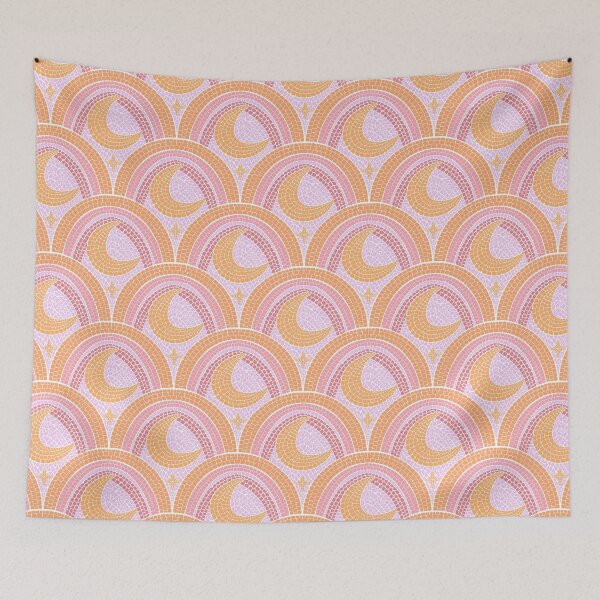 Item preview, Bohemian Moonlight Mosaic - Pink and Orange designed and sold by Home Cyn Home.