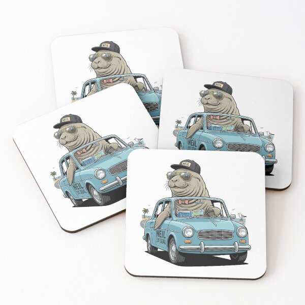 Item preview, Cool Neil The Seal Driving Vintage Car designed and sold by mathydapeci.
