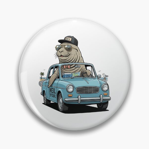Item preview, Cool Neil The Seal Driving Vintage Car designed and sold by mathydapeci.