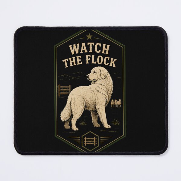 Item preview, Watch The Flock Maremma Sheepdog Vintage Farm Guardian Badge designed and sold by RusticMeadow.